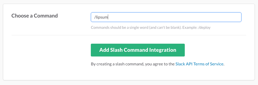 create a slack slash command