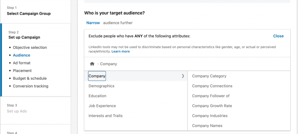 Linkedin Ads Company targeting